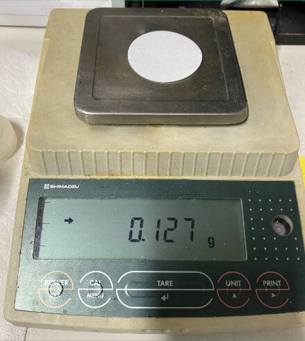 weighing glass filter paper